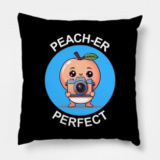 Peach-Er Perfect | Photographer Pun Pillow