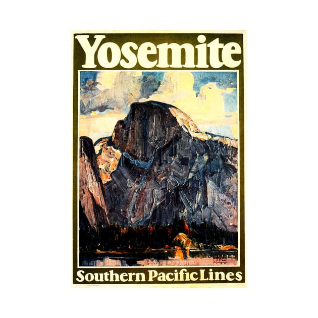 YOSEMITE National Park Painting Advertisement Vintage Railway Travel by vintageposters