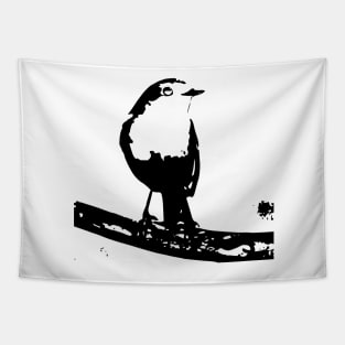 Monochrome cute bird painting Tapestry