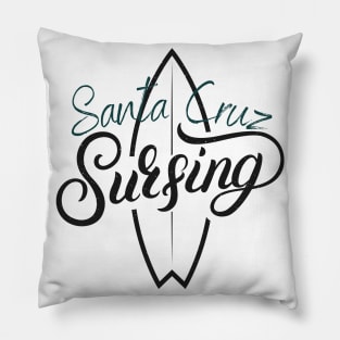 Surfing Santa Cruz Surfboard Surfer Pillow