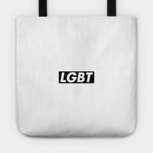 LGBT Black box logo distressed Tote