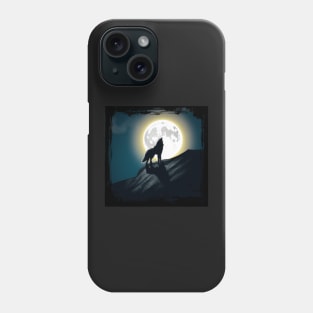 Wolf howling at night Phone Case