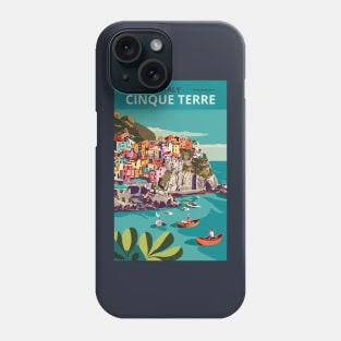 A Vintage Travel Art of Cinque Terre - Italy Phone Case