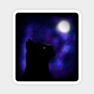 Cat under the moon Magnet