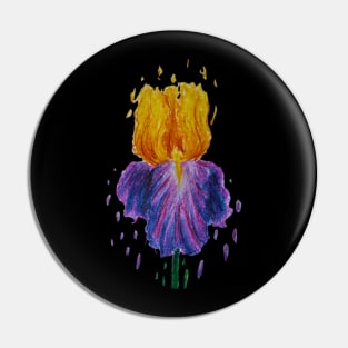 Fiery Iris Pin