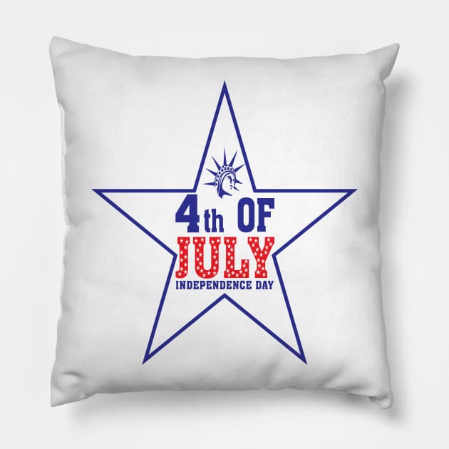 4th of July Star Pillow by JevLavigne