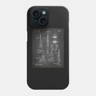 Hair Scissors Patent - Salon Art - Black Chalkboard Phone Case