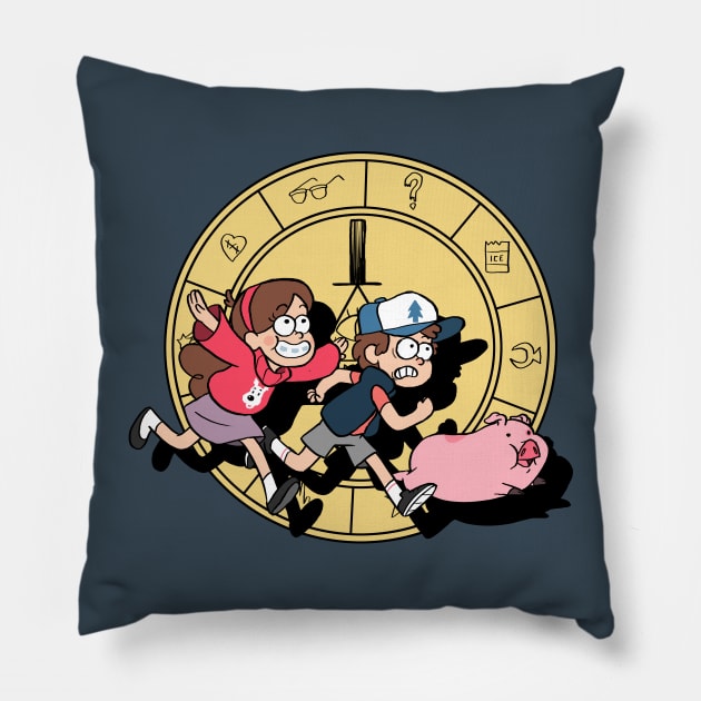 The Adventures of the Mystery Twins Pillow by Valentinaocchiblu