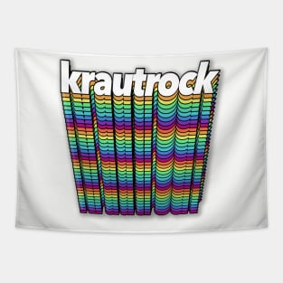 Krautrock! Typographic Retro Block Art Design Tapestry