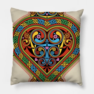 Celtic Heart Knotwork in Color T-Shirt Pillow