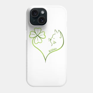 St Patrick's clover cat Phone Case