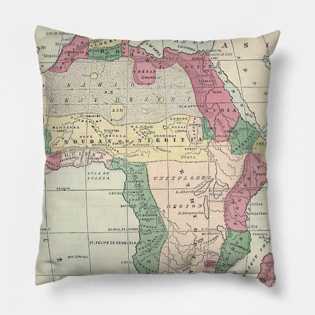 Vintage Map of Africa (1872) Pillow by Bravuramedia