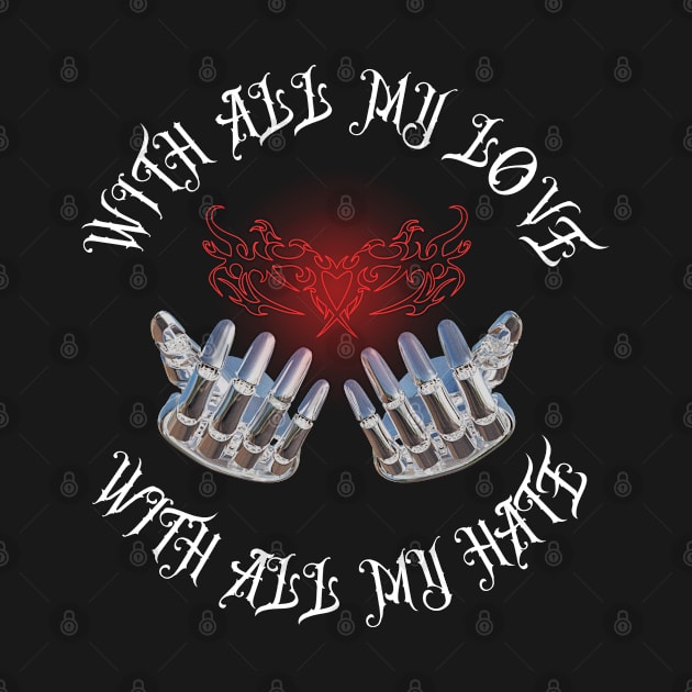 With All My Love Retro heart text grafic by Heeax