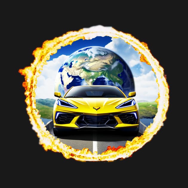 C8 Corvette Ring of Fire Eclipse Super Car Racecar Sports Car Eclipse by Tees 4 Thee