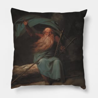 Ossian Singing His Swan Song by Nicolai Abildgaard Pillow