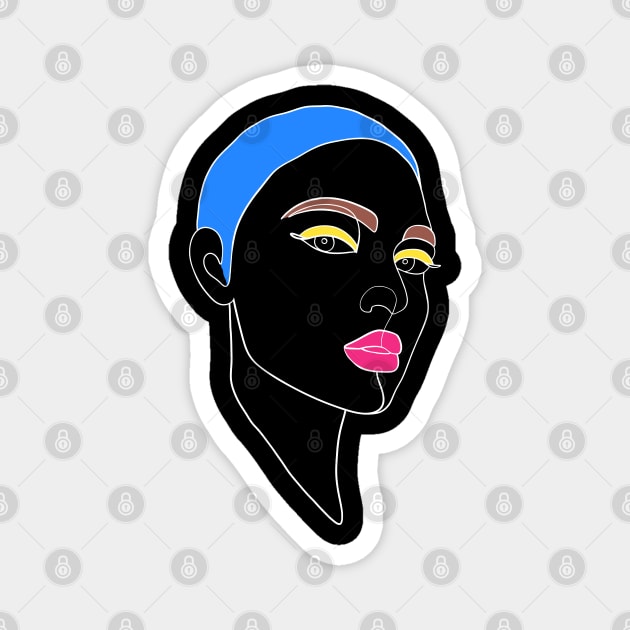 Woman face in minimalist style Magnet by WarmJuly