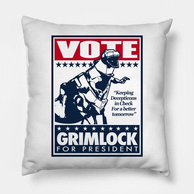 GRIMLOCK FOR PRESIDENT - GEN 1 Dinobots Pillow by ROBZILLA