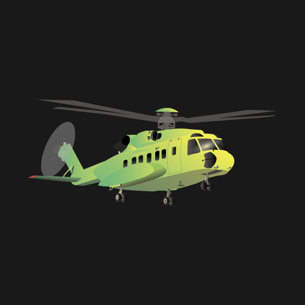 Green and Yellow Helicopter by NorseTech