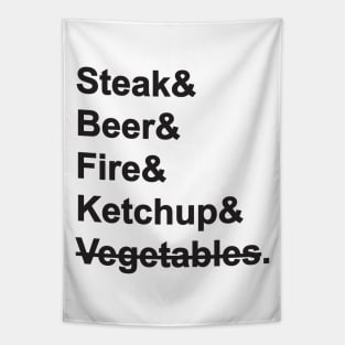 Steak & Beer & Fire & Ketchup Tapestry