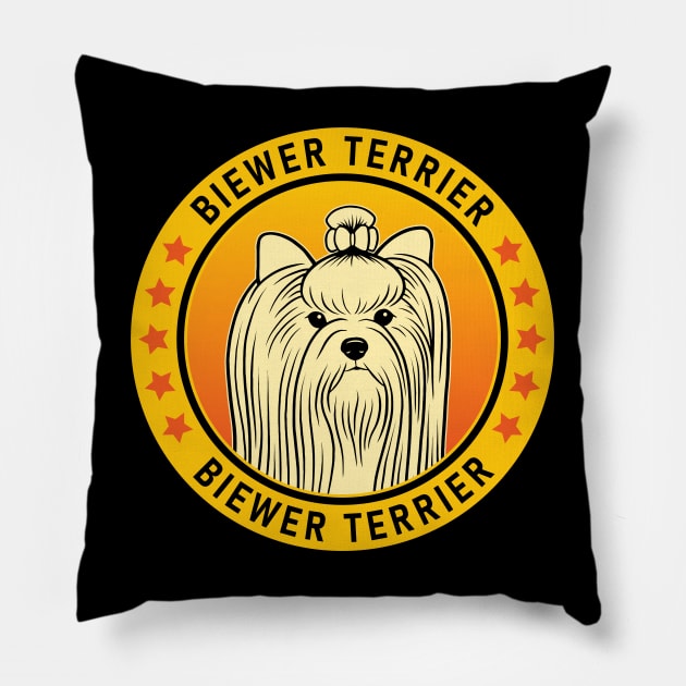 Biewer Terrier Dog Portrait Pillow by millersye