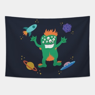 Whimsical Eyeball Monster Tapestry