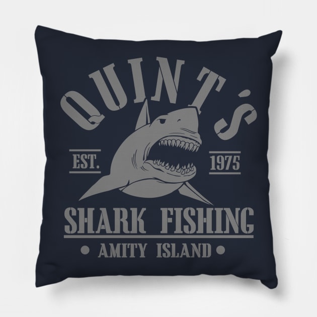 Quint's shark fishing Pillow by SuperEdu