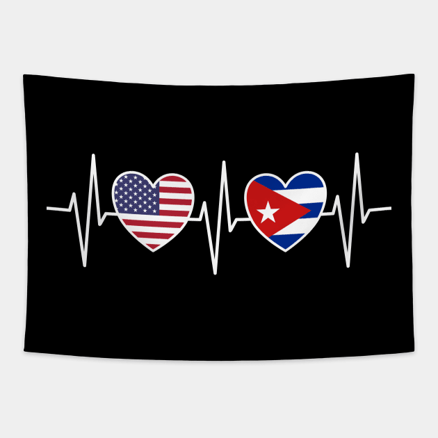 USA And Cuba Cuban Flag Flags Tapestry by Anfrato