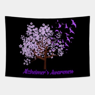 TREE BIRDS ALZHEIMERS ALZHEIMER AWARENESS Gift Tapestry