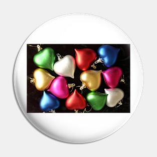 Colourful Heart Decorations Pin