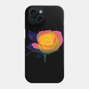 wonderfully pink yellow bright rose, flower Phone Case