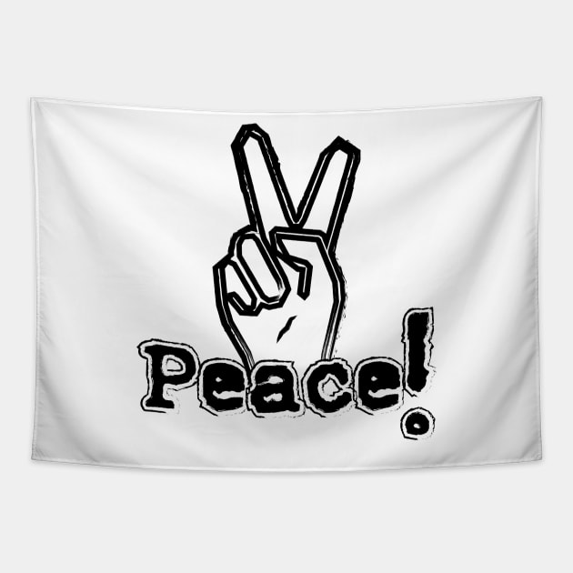 Peace, V Sign Tapestry by Merch House