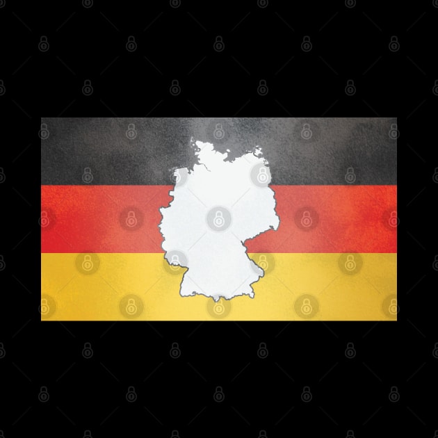 Germany map in German flag colors distressed style by Finji