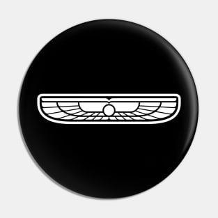 White Winged Sun Logo Pin