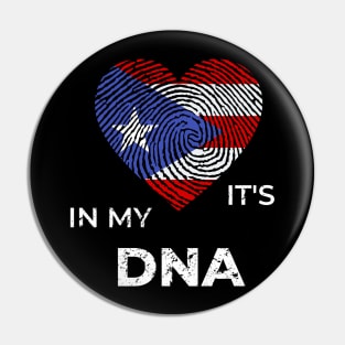 It's In My Dna Puerto Rican Flag Puerto Rico Genealogy Ancestry Descent Nationality Fingertip Heart Pin