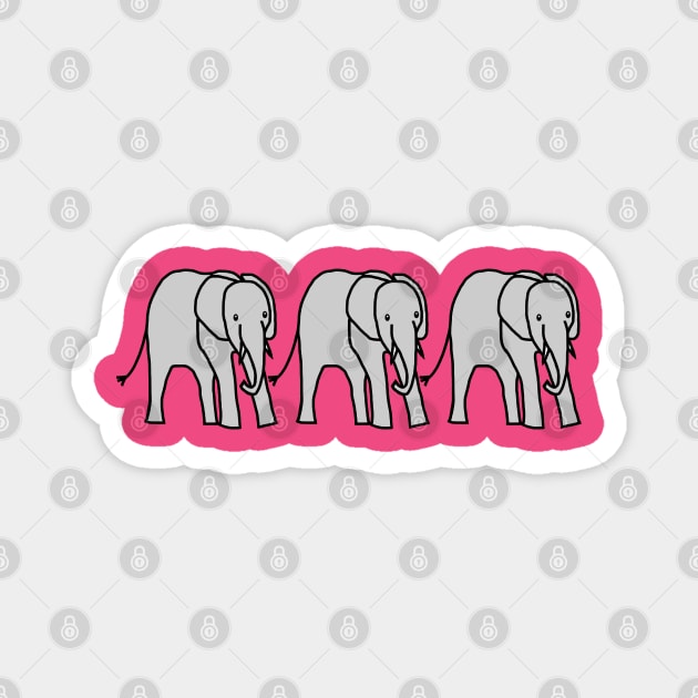 Three Baby Elephants Magnet by ellenhenryart