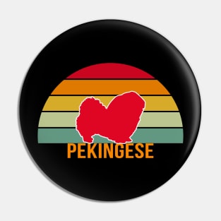 Pekingese Vintage Silhouette Pin