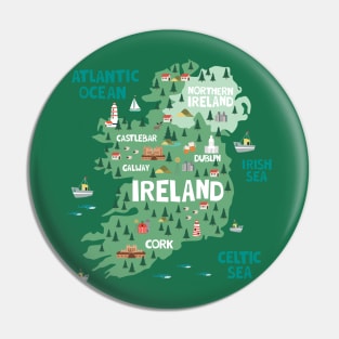 Ireland Illustrated Map Pin