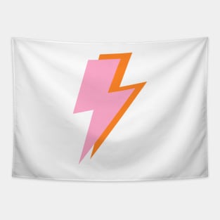 Pink and Orange Lightning Bolts Tapestry