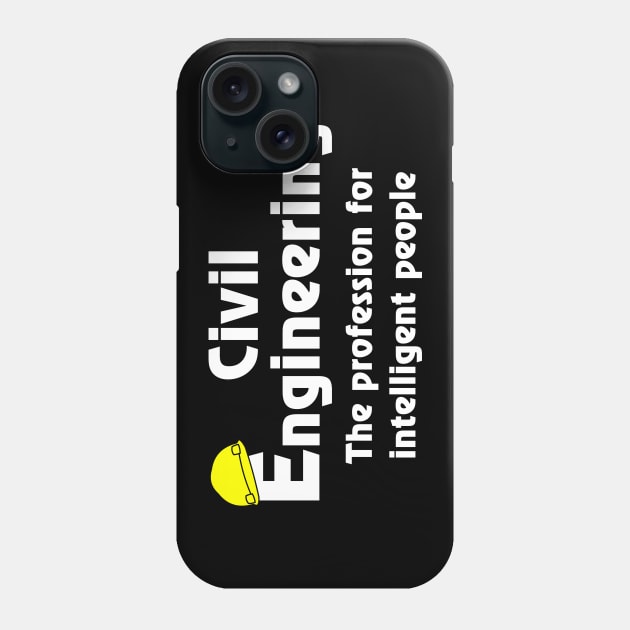 Smart Civil Engineer White Text Phone Case by Barthol Graphics