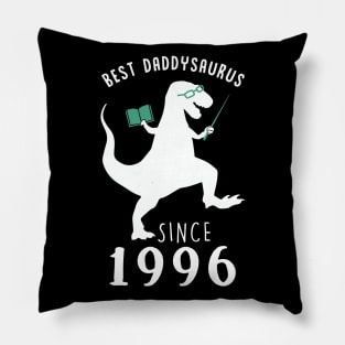 Best Dad 1996 T-Shirt DaddySaurus Since 1996 Daddy Teacher Gift Pillow