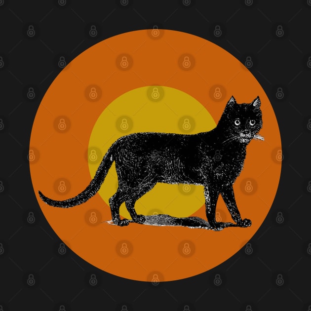 Halloween Black Cat, Signs and Sumbols - Black, Orange and Ochre by SwagOMart