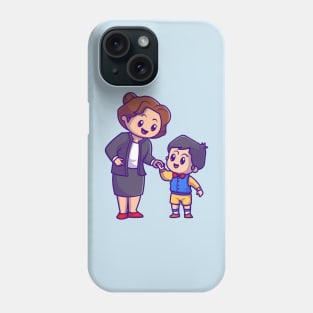 Cute Mother With Son Cartoon Phone Case