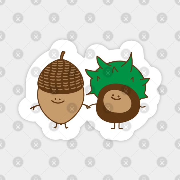 Acorn and chestnut Magnet by spontania