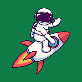 Astronaut Flying On a Rocket T-Shirt