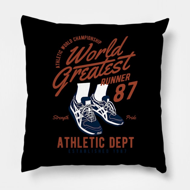 World Greatest Running Shoes Pillow by lionkingdesign