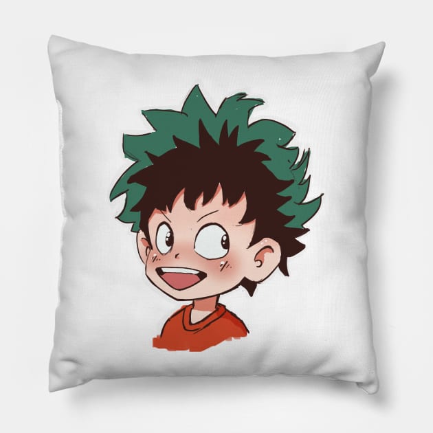 Izuku sketch tee Pillow by Skyliah