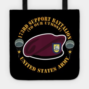 Maroon Beret - FLash - DUI - 173rd Support Battalion - To Our Utmost - US Army X 300 Tote