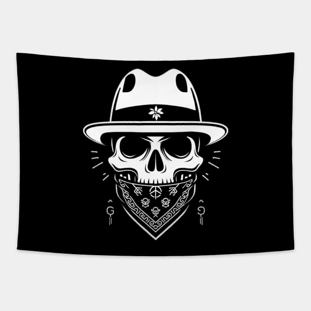 Gangster skull Tapestry by ADERIUM
