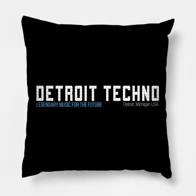 Detroit Techno Legendary music for the future Pillow by Puzzlebox Records