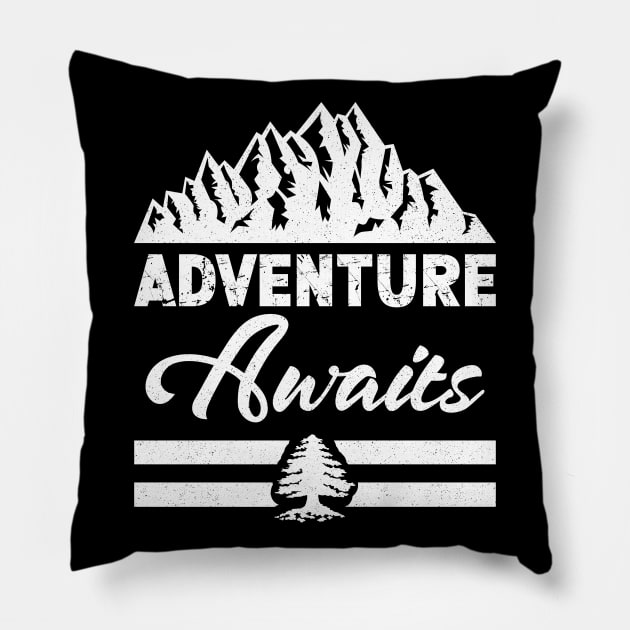 Adventure Awaits Pillow by Creative Brain